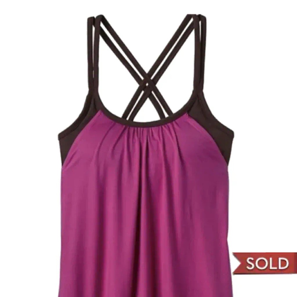 Athleta Hidden Agenda Berry Brown Tank - Picture 1 of 9